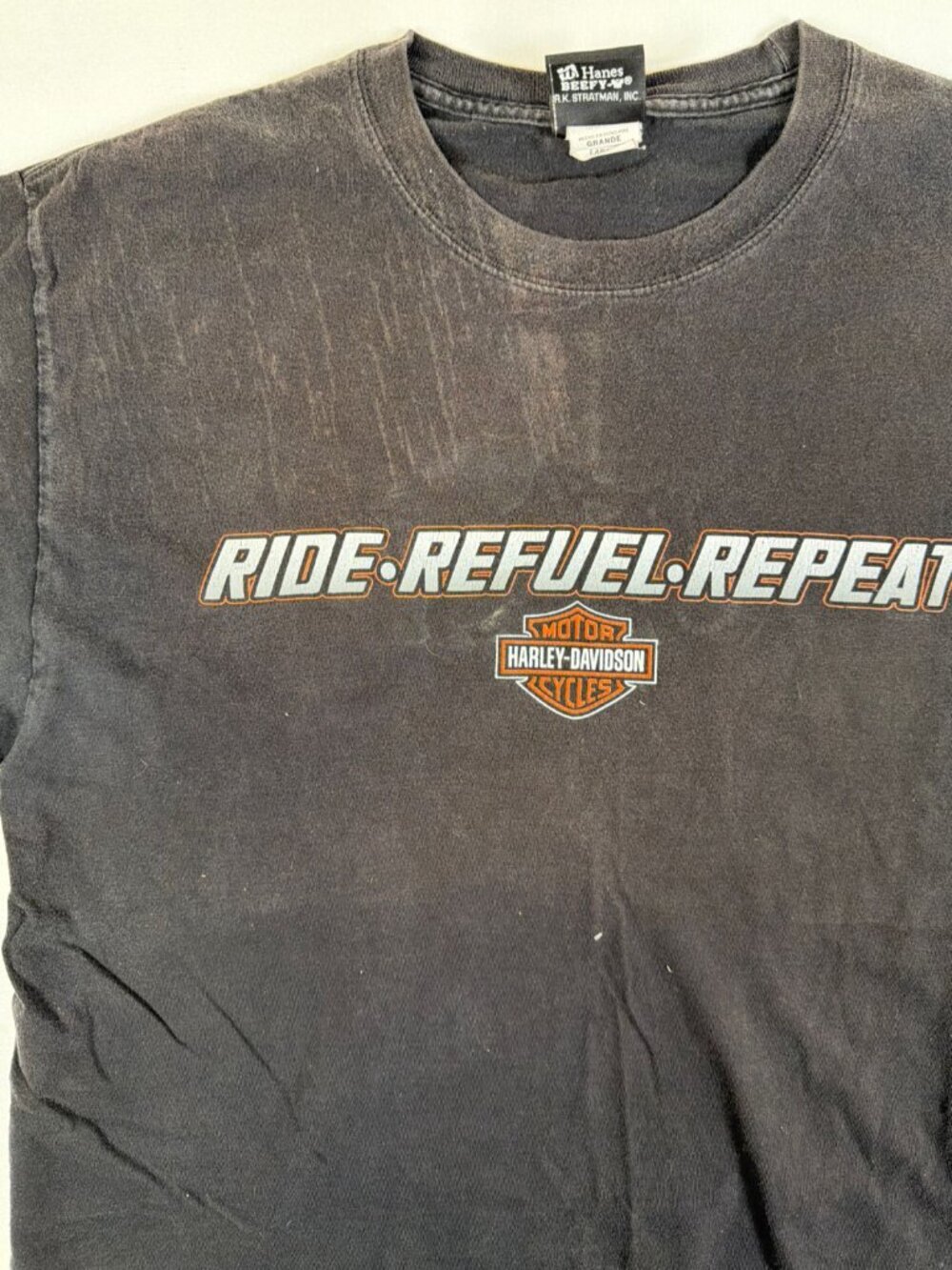 Harley-Davidson Men's Large Black Ride Refuel Repeat Richmond VA Retro T-Shirt - Picture 5 of 7